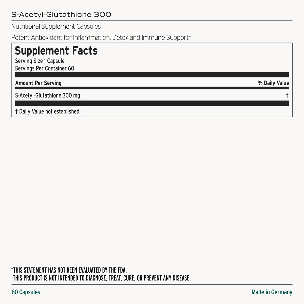 S-Acetyl-Glutathione 300 MakeWell US (MakeWell Europe Ltd.) S-Acetyl-Glutathione 300 MakeWell US (MakeWell Europe Ltd.)