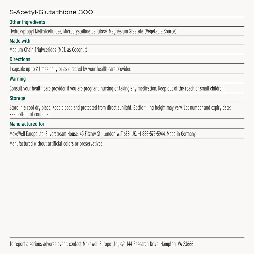 
                  
                    S-Acetyl-Glutathione 300
                  
                